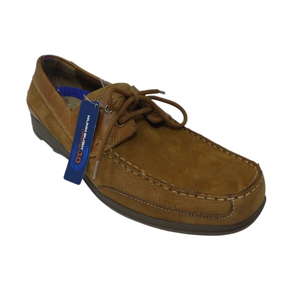 Nunn Bush Brown Leather Comfort Gel Boat Shoes Loafers Mens 10.5 Wide NWT - Picture 1 of 14